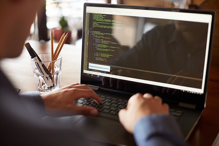 Man determining the difference between frontend and backend