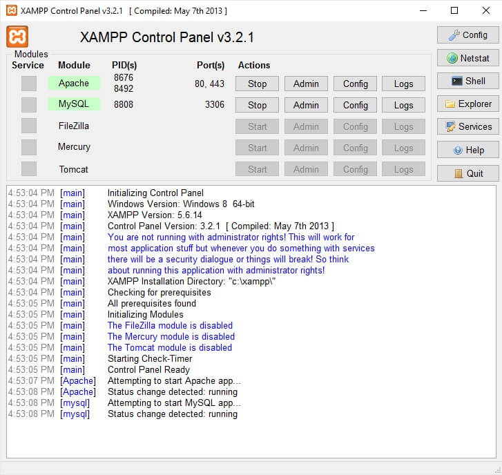 xxamp screenshot