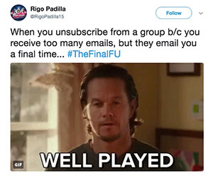final email twitter post