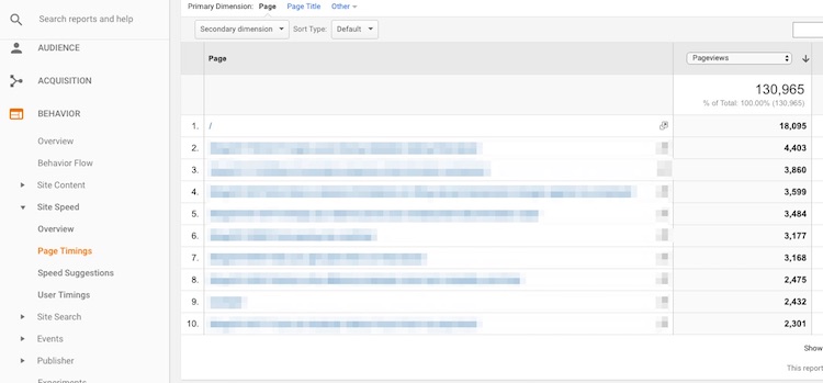 how to view page load times in google analytics