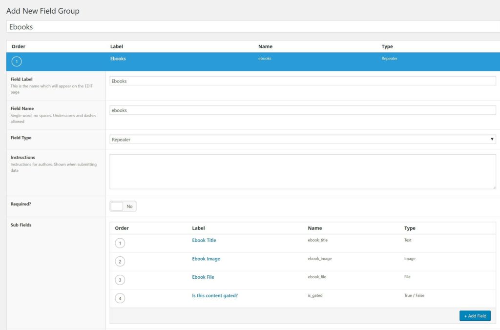 how to setup advanced custom fields