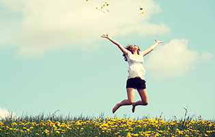 Woman celebrating during the Spring