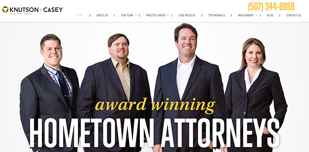 best law firm website knutson casey