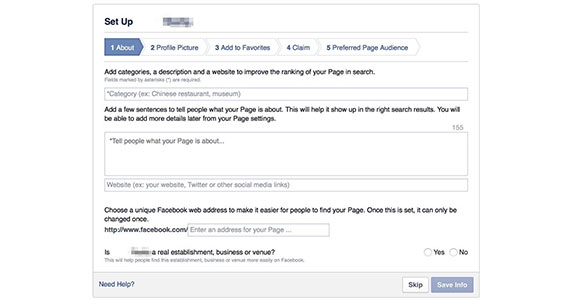 how to add company description on facebook business page