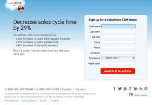 free salesforce demo landing page