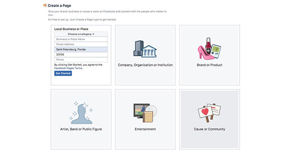 how to set up your business information on a facebook business page