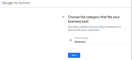 choosing the category of your google my business listing