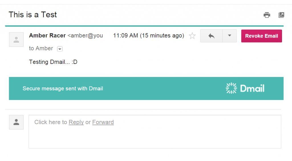 testing dmail for gmail email screen shot