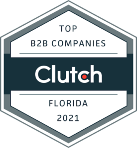Clutch award seal for top b2b companies in Florida in 2021