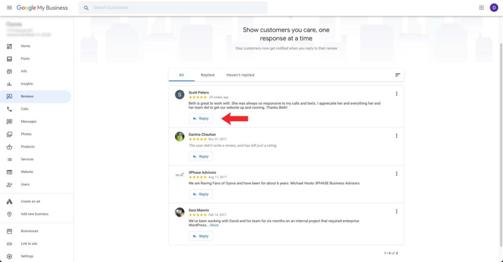 Rapidly reply when customers leave reviews