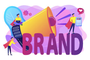 Graphic saying "brand"