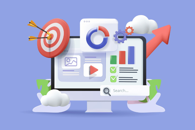 A monitor showing SEO analytics