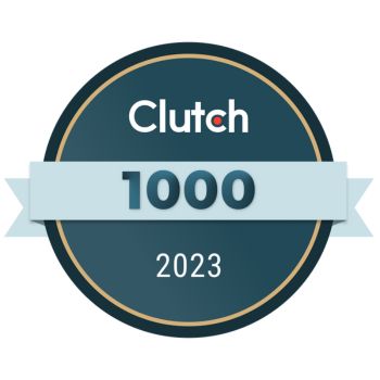 Clutch Top 1000 Companies 2023 badge