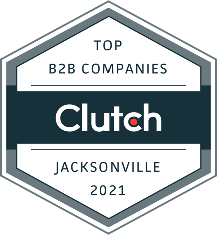 An award badge for Top B2B companies in Jacksonville from 2021