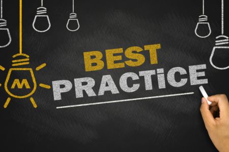 "Best practices" written on a chalkboard