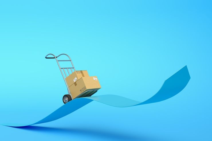 Handtruck on track visualization.