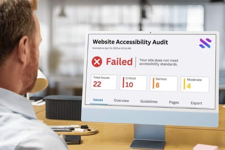 A man looking at a display with a failed ADA report