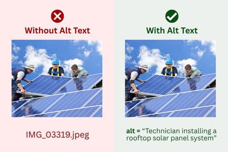 An error showing an image without alt text