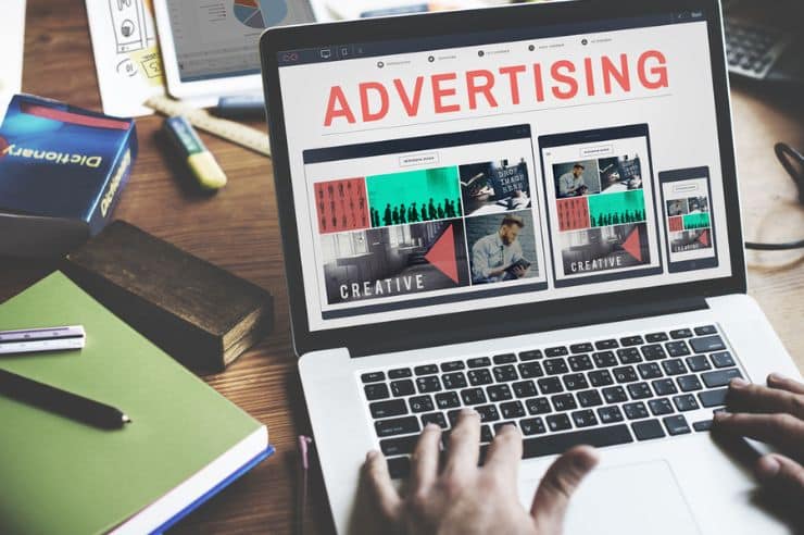 advertising campaign displayed on a computer screen