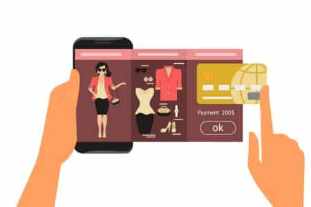  phone showing clothing options before the payment page