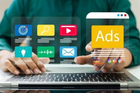 digital marketing campaign options displayed on a screen