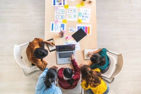 creative coworkers creating marketing strategies