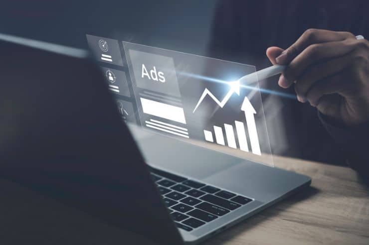 digital ads analytics dashboard laptop