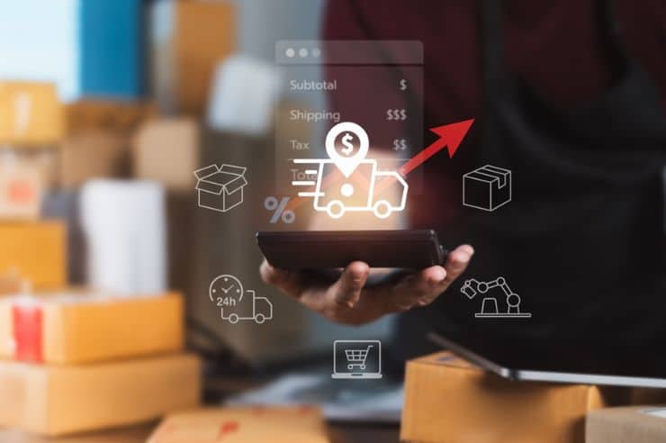 logistics cost analysis and shipping optimization on a mobile device.