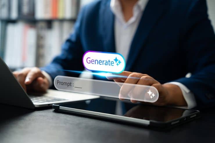 user generating AI content through a prompt interface