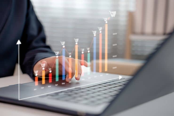 ecommerce seo performance growth analytics on a laptop