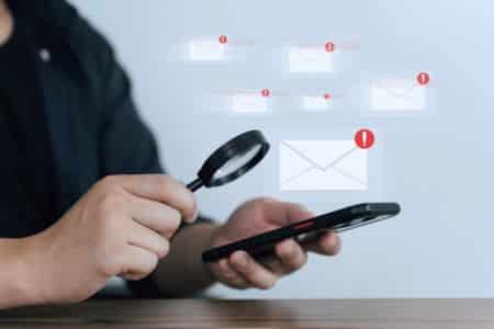 checking email notifications on mobile device for leads