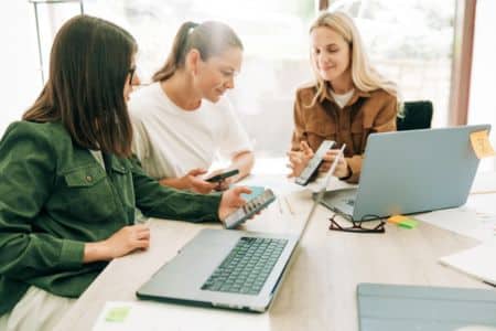 marketing team planning digital campaigns for home service business