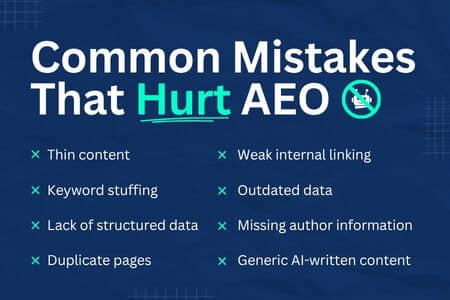 List of common mistakes that hurt SEO