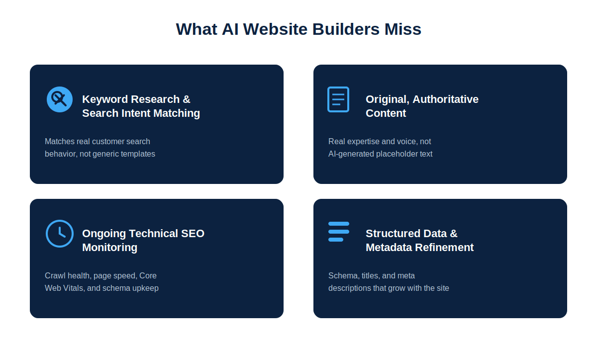 graphic depicting how to make AI website builder SEO friendly